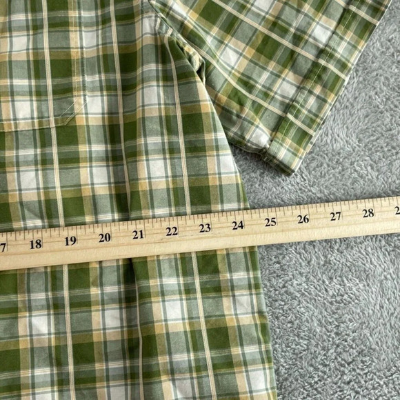 L.L.Bean Mens Green Plaid Button-Down  Shirt L-REG Cotton/Polyester 4916 - Picture 5 of 7